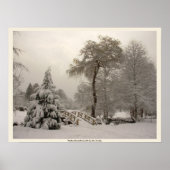 Winter Bridge Art Print Winter Forest Poster (Voorkant)