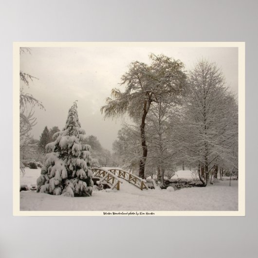 Winter Bridge Art Print Winter Forest Poster (Voorkant)