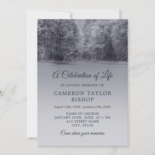 Winter Bridge Celebration of Life Kaart (Voorkant)