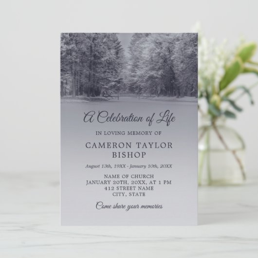 Winter Bridge Celebration of Life Kaart (Staand voorkant)