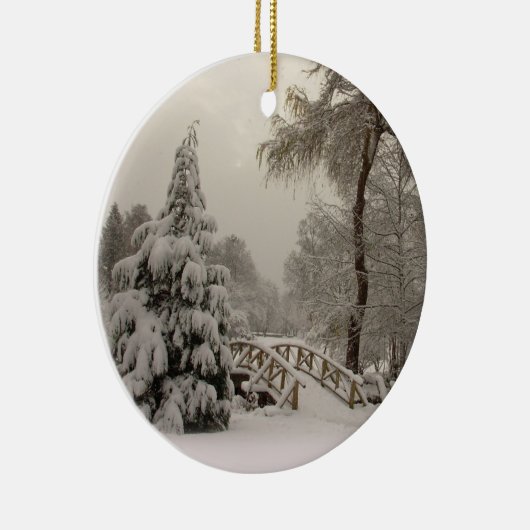 Winter Bridge Ornament Personalized Winter Snow (Rechts)