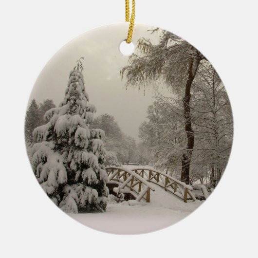 Winter Bridge Ornament Personalized Winter Snow (Voorkant)