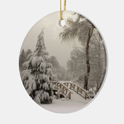 Winter Bridge Ornament Personalized Winter Snow (Links)