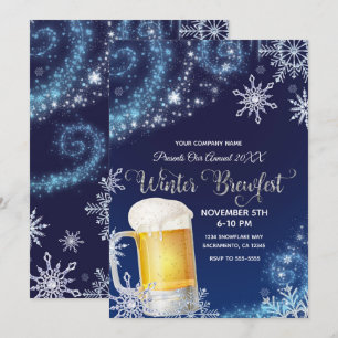 Winter Brouw-Fest Bierfeest Wonderland Blauw Wit Kaart