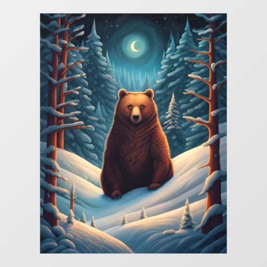 Winter Brown Beer Window Cling Raamsticker (Vel)