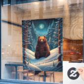 Winter Brown Beer Window Cling Raamsticker (Cafe Raam)