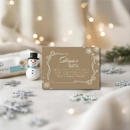 Winter Brown Luier Raffle Baby shower Informatiekaartje