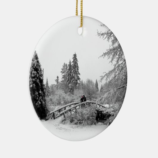 Winter Brug Ornament Sneeuw Bomen Decoraties (Rechts)