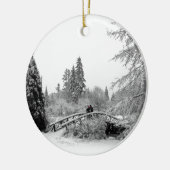 Winter Brug Ornament Sneeuw Bomen Decoraties (Links)