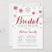 Winter Bruids Douche Uitnodiging Bourgogne Sneeuwv (Voorkant)