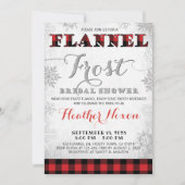 Winter bruids douche uitnodiging Flanel en vorst (Voorkant)