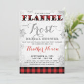 Winter bruids douche uitnodiging Flanel en vorst (Staand voorkant)