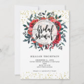 Winter Bruids Douche Uitnodiging Goud Glitter (Voorkant)