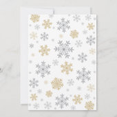 Winter Bruids Douche Uitnodiging Gouden Sneeuwvlok (Achterkant)