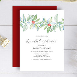 Winter bruids douche uitnodigingen Waterverf