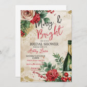 Winter bruidsfeest brunch en bubbels Kerstmis Kaart (Voorkant / Achterkant)