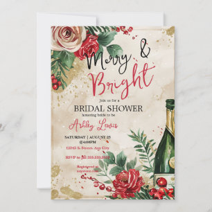 Winter bruidsfeest brunch en bubbels Kerstmis Kaart