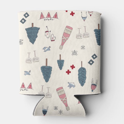 Winter Bruidsfeest Favor Apres Ski Roze Blikjeskoeler (Achterkant)