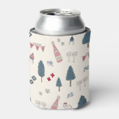 Winter Bruidsfeest Favoriet Apres Ski Roze Blikjeskoeler (Blikje Voorkant)