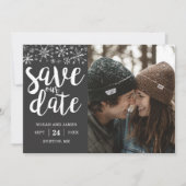 Winter Bruiloft Aangepaste Foto Bewaar Onze Datum Save The Date (Voorkant)