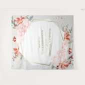 Winter bruiloft achtergrond vergulde Waterverf Flo Wandkleed (Voorkant (horizontaal))