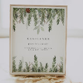 Winter bruiloft badkamer mand teken poster