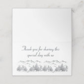 Winter bruiloft berg rustiek, land dank u plaatskaartje (Buitenkant ongevouwen)