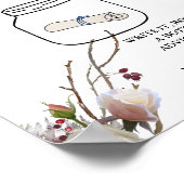 Winter bruiloft bericht in een fles gastenboek tek poster (Hoek)