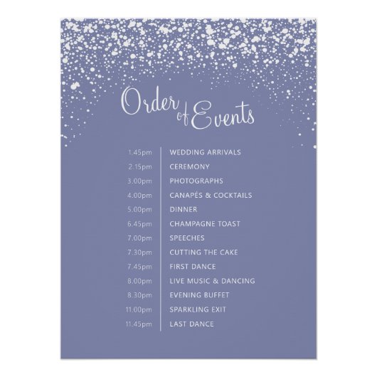 Winter bruiloft blauw grijs sneeuw hemel volgorde  perfect poster (Voorkant)