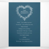 Winter bruiloft blauwe maretak botanische huwelijk drieluik programma (Binnenkant midden)