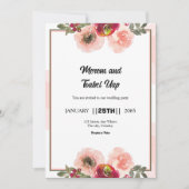 Winter Bruiloft Bloemen Eenvoudige uitnodiging Kaa (Voorkant)