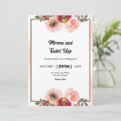 Winter Bruiloft Bloemen Eenvoudige uitnodiging Kaa (Staand voorkant)