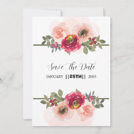 Winter Bruiloft Bloemen Eenvoudige uitnodiging Kaa