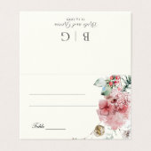Winter bruiloft bloemen kaart (Buitenkant ongevouwen)