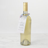 Winter Bruiloft Bloemen Sneeuw Stoffig Blauw Flessenhanger (Schuin)