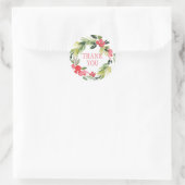 Winter bruiloft bloemenkrans | Dank u Ronde Sticker (Tas)