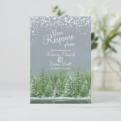 Winter bruiloft bomen art groen grijs antwoord kaa (Staand voorkant)