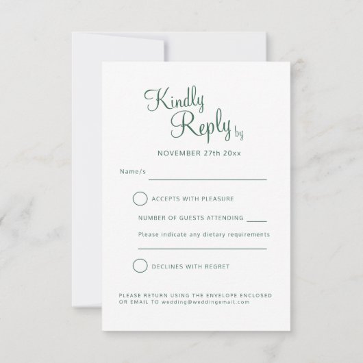 Winter bruiloft bomen art groen grijs antwoord kaa (Achterkant)