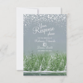 Winter bruiloft bomen art groen grijs antwoord kaa