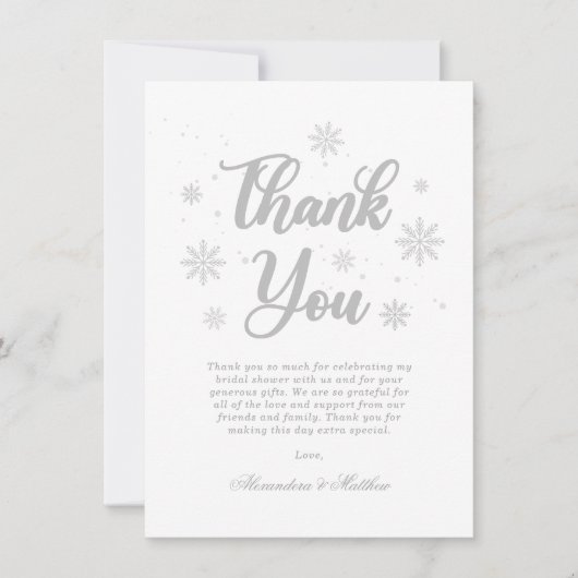 Winter Bruiloft Borrel Bedankkaart (Voorkant)