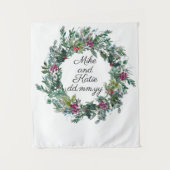 Winter bruiloft ceremonie achtergrond fotocabine p wandkleed (Voorkant)