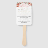 Winter bruiloft ceremonie programma vergulde bloem handwaaier (Voorkant)