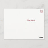 Winter bruiloft dank u kerst herten bloemen briefkaart (Achterkant)