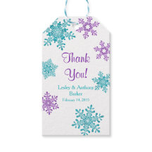 Winter bruiloft dank u Paarse Blauwgroen sneeuwvlo