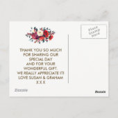 Winter bruiloft Dank u rozen bessen Briefkaart (Achterkant)