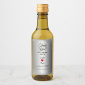 Winter bruiloft Dank u Wijnfles Label Wijn Etiket (Voorkant)