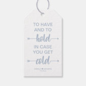 Winter bruiloft deken gunst cadeaulabel (Voorkant)