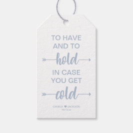 Winter bruiloft deken gunst cadeaulabel