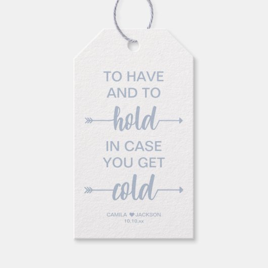 Winter bruiloft deken gunst cadeaulabel (Voorkant)