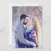 Winter bruiloft denneboom meer wit paarse kunst fo kaart (Achterkant)